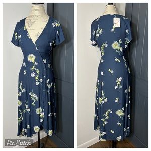 Free People Blue Floral High Low Midi Dress